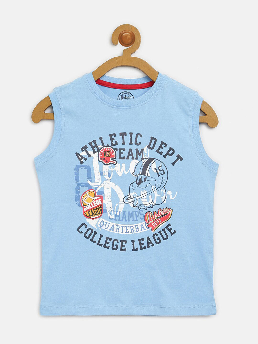 

V2 Value & Variety Boys Blue Printed Applique T-shirt