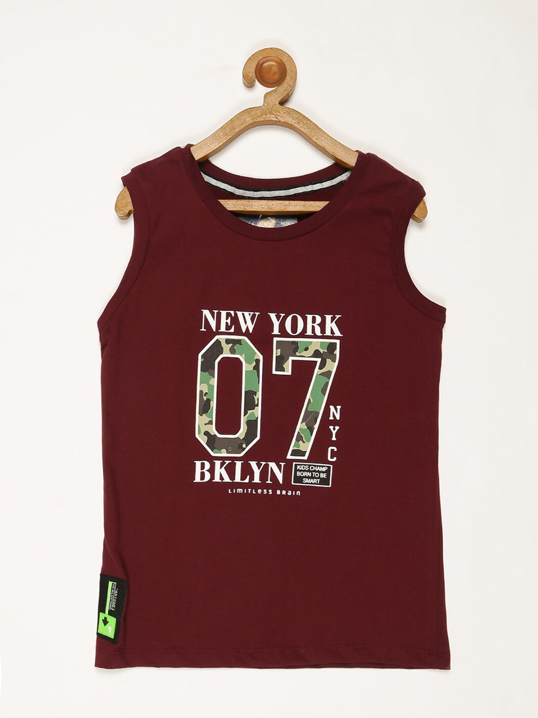 

V2 Value & Variety Boys Red Extended Sleeves Raw Edge T-shirt
