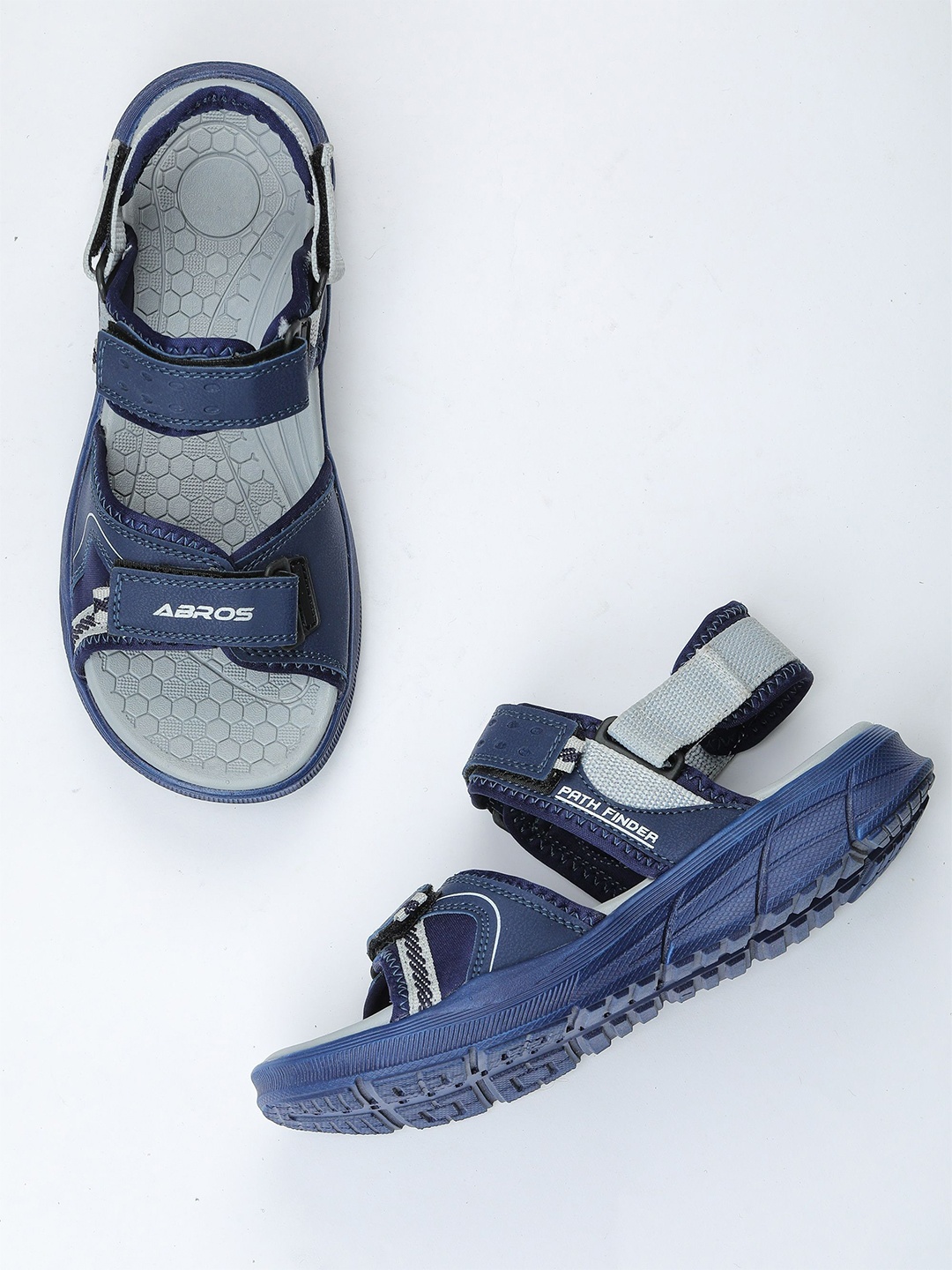 

ABROS Men Blue & Grey Comfort Sandals