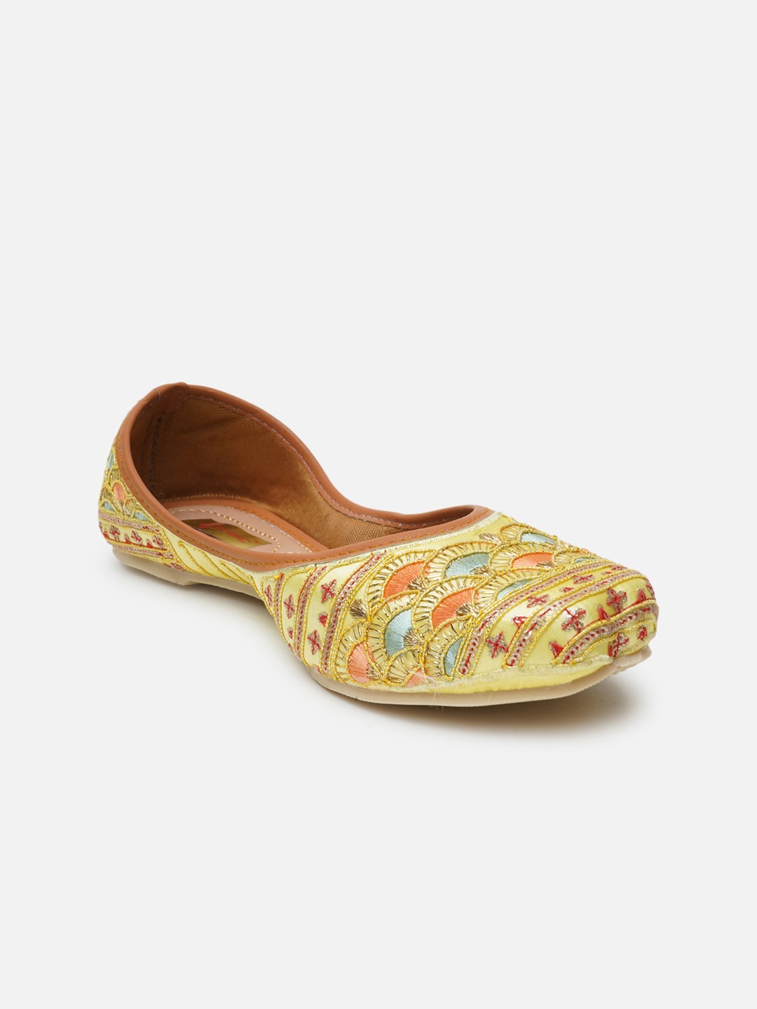 

Ta Chic Women Gold-Toned Ethnic Embellished Mojaris
