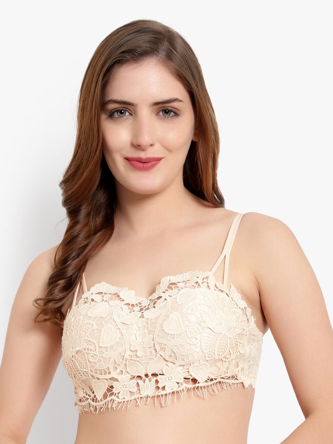 

BRACHY Beige Self Design Non Wired Full Coverage Balconette Bra