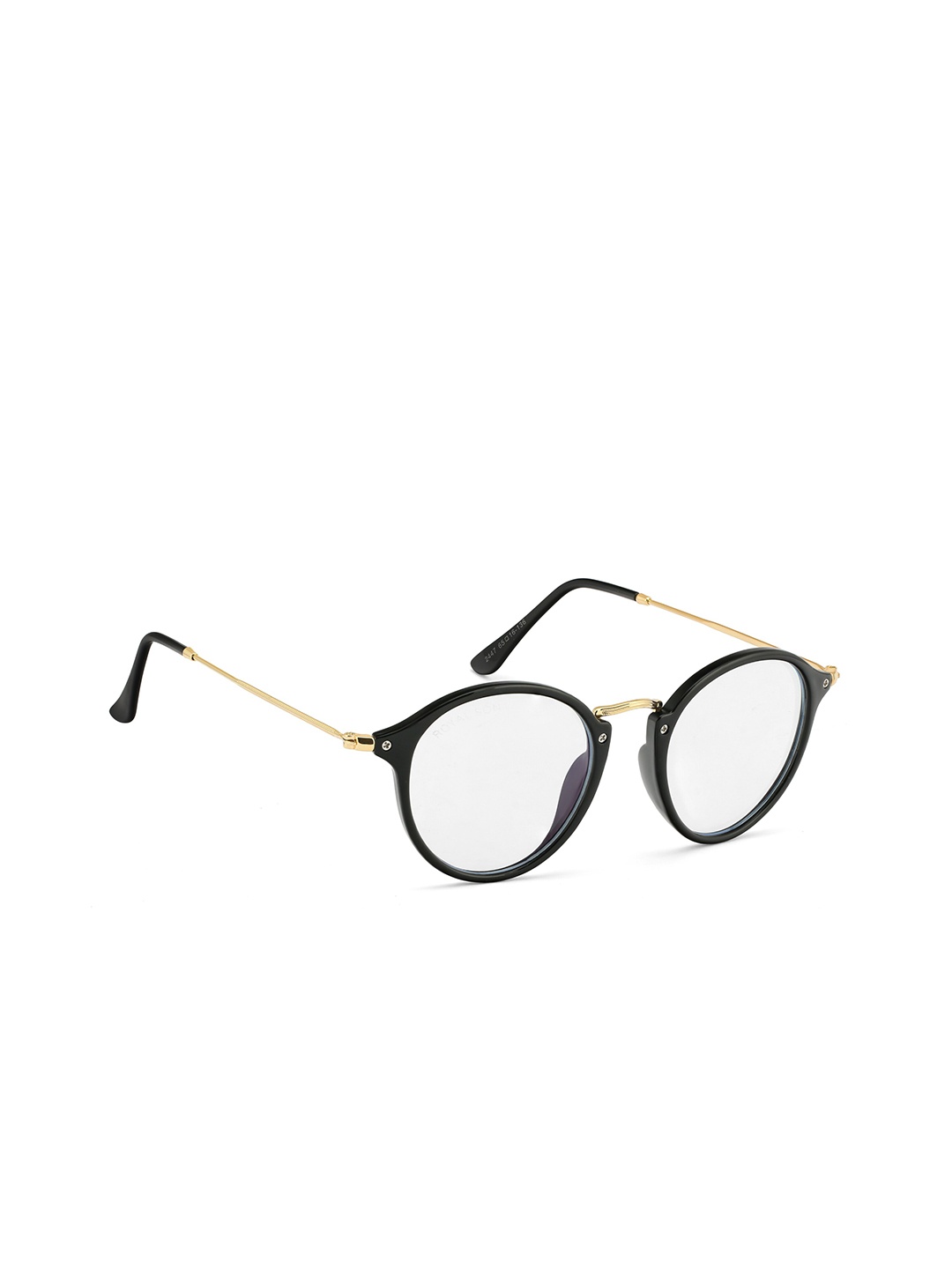 ROYAL SON Unisex Black & Gold-Toned Full Rim Round Frames
