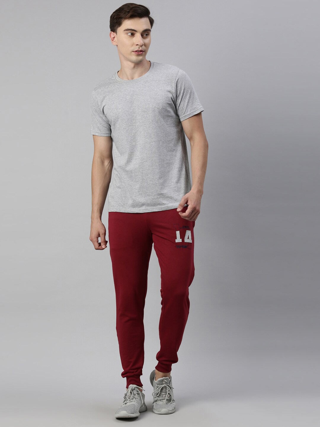 

Joven Men Grey and Burgundy T-shirt with Pyjamas