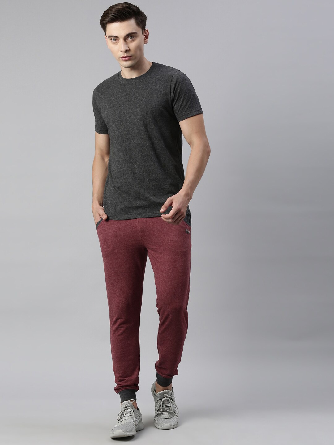

Joven Men Olive Green & Maroon Solid Cotton Co-Ords Set