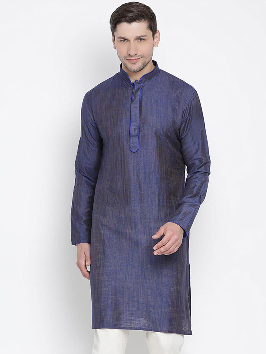 

VASTRAMAY Men Blue Solid Ethnic Kurta