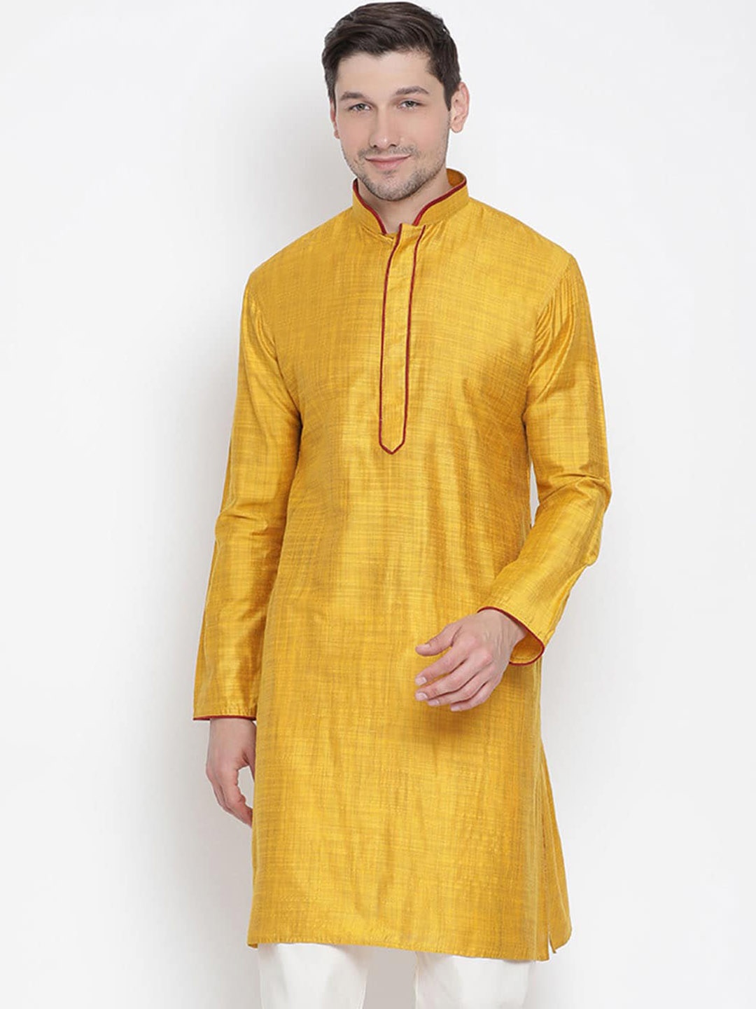 

VASTRAMAY Men Yellow Kurta