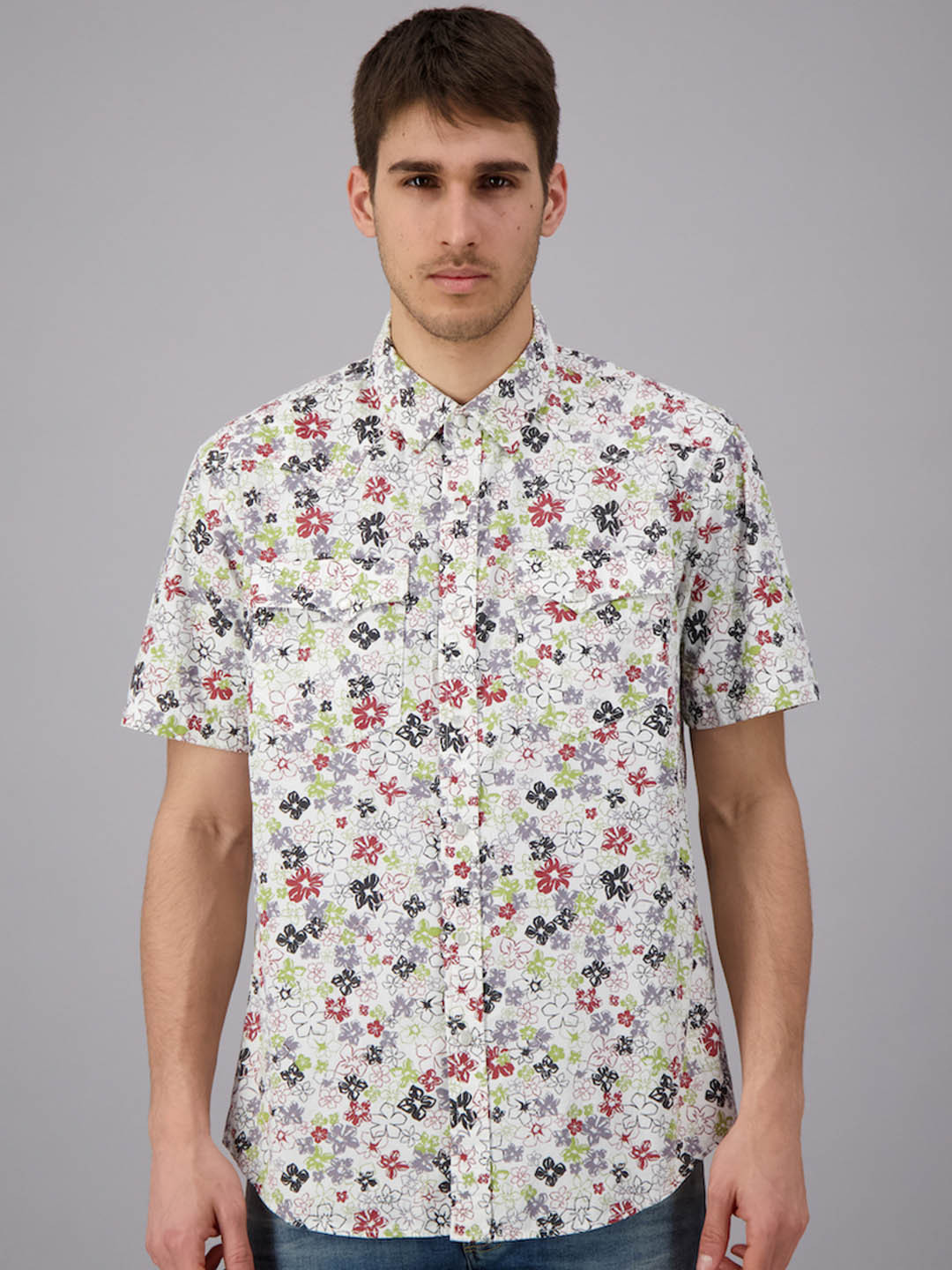 

FREESOUL Men Off White Floral Printed Casual Shirt