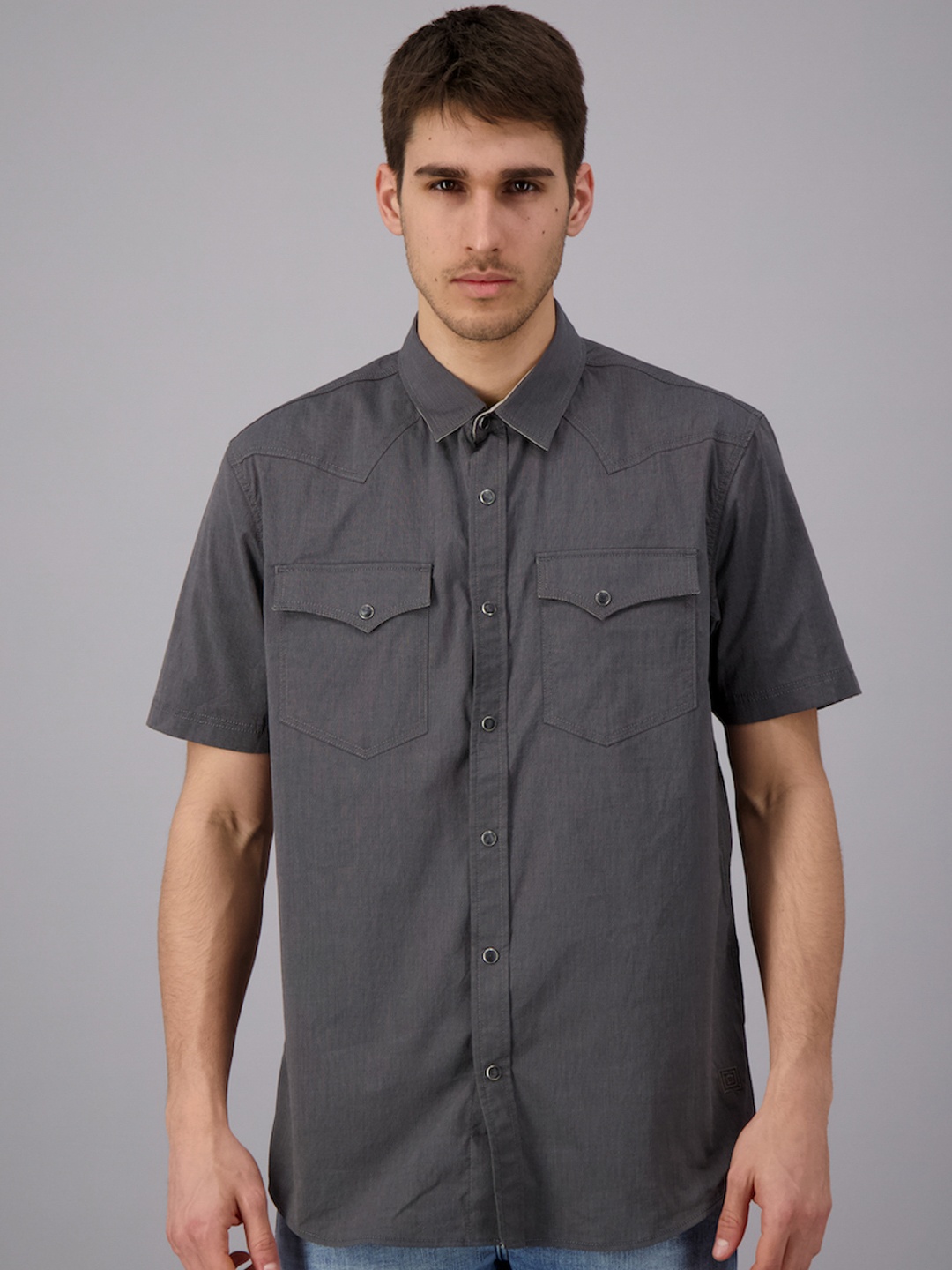 

FREESOUL Men Grey Casual Shirt