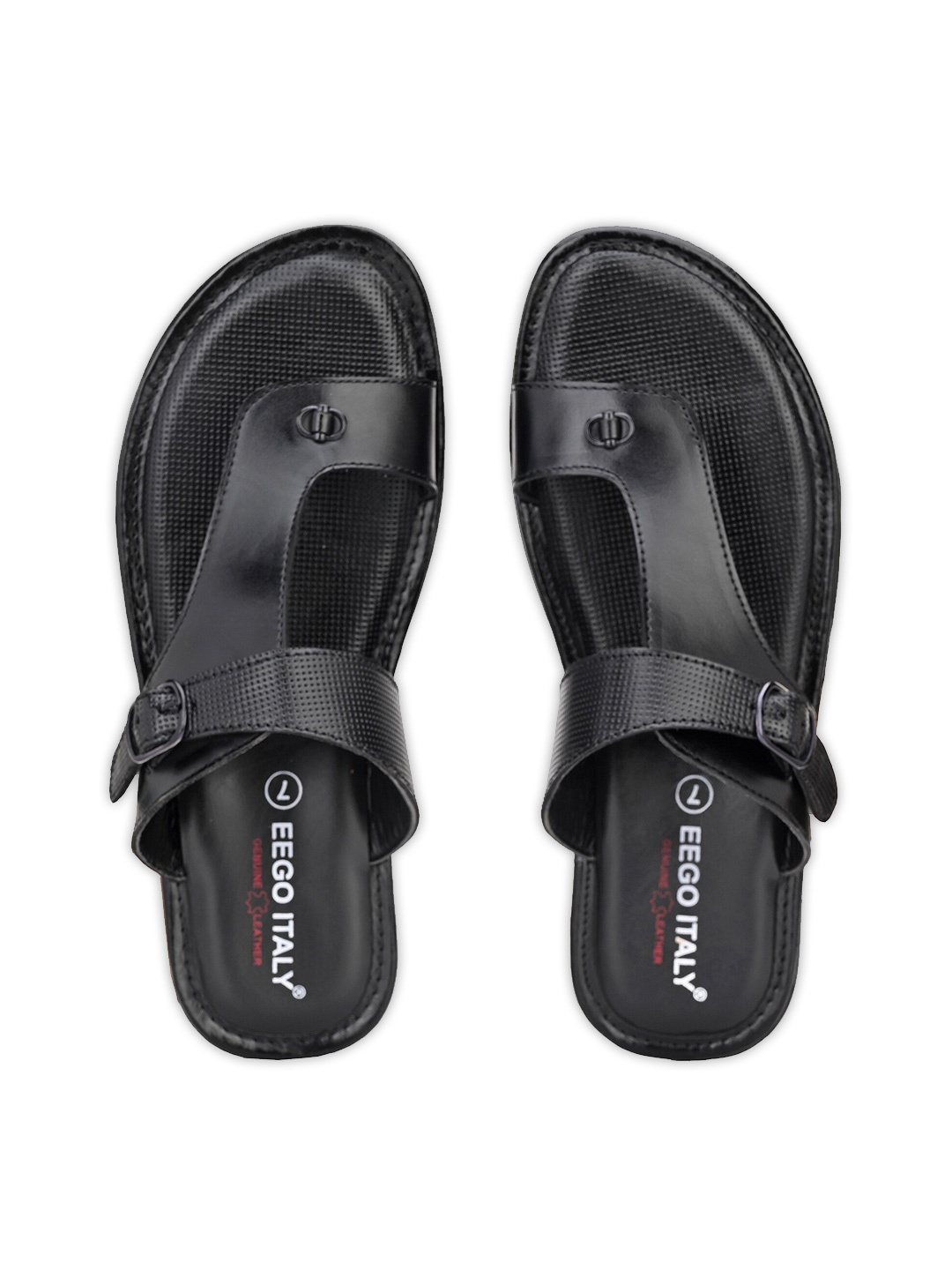 

Eego Italy Men Black Leather Comfort Sandals