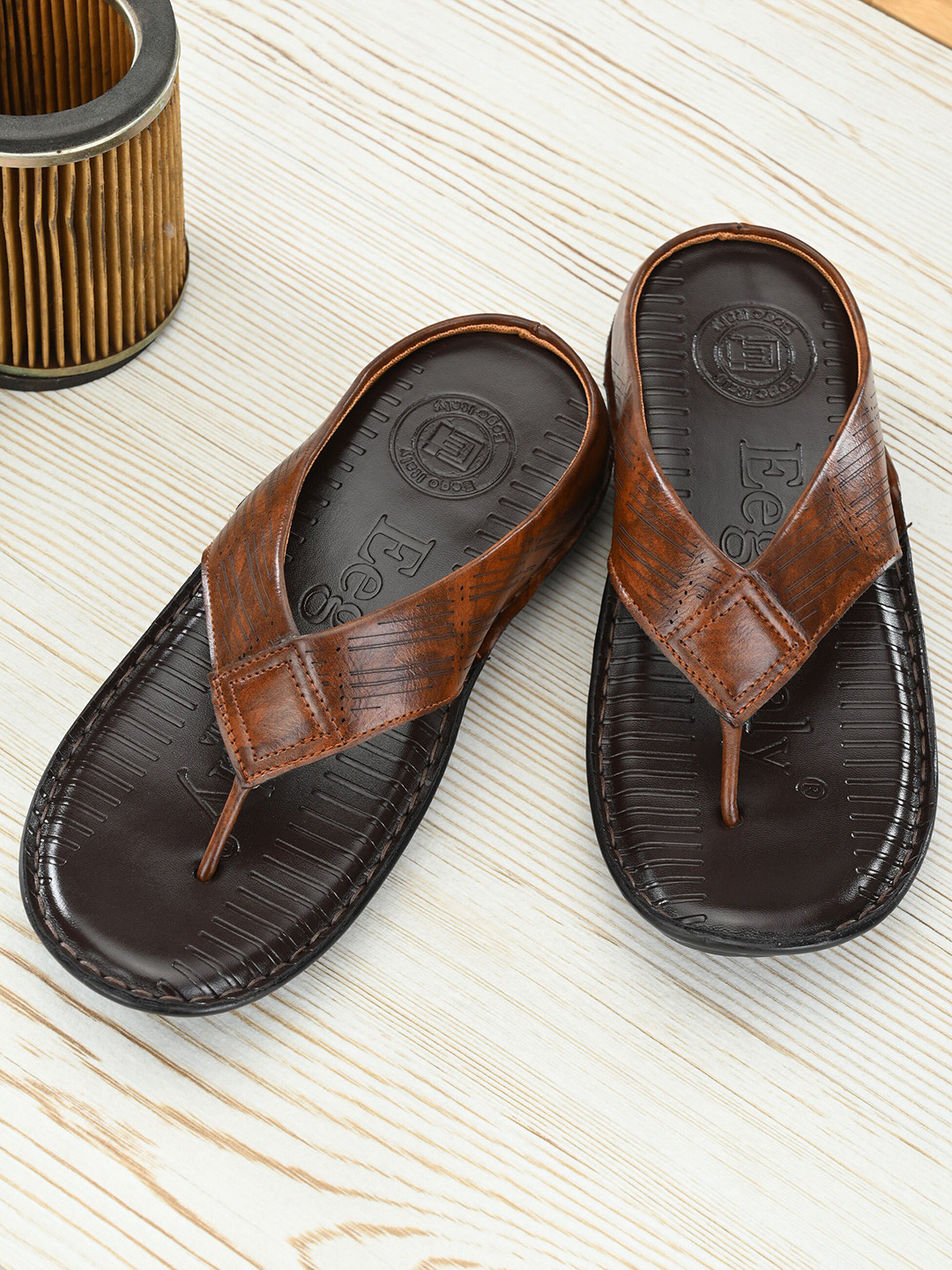 

Eego Italy Men Brown Solid Comfort Sandals
