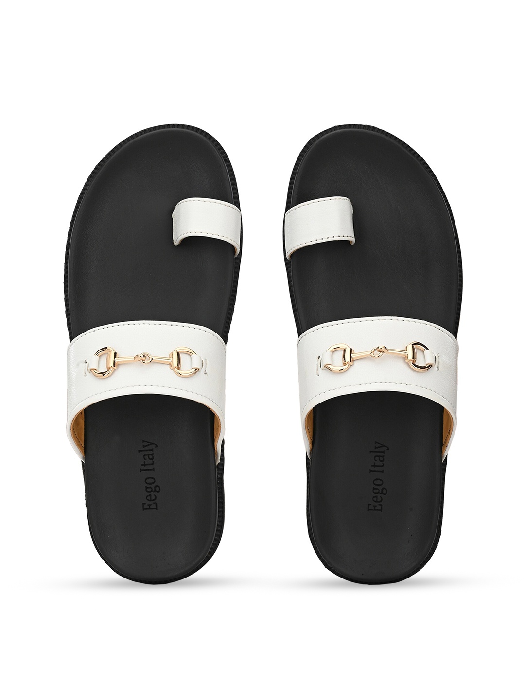 

Eego Italy Men White & Black Comfort Sandals