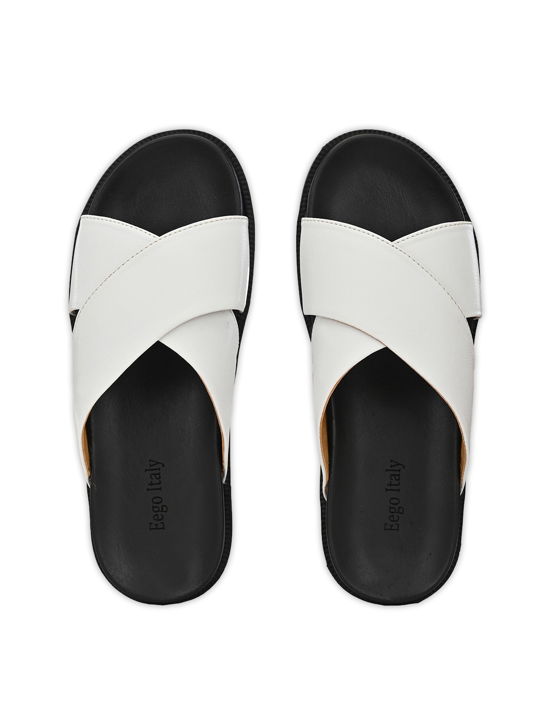 

Eego Italy Men White & Black Comfort Sandals