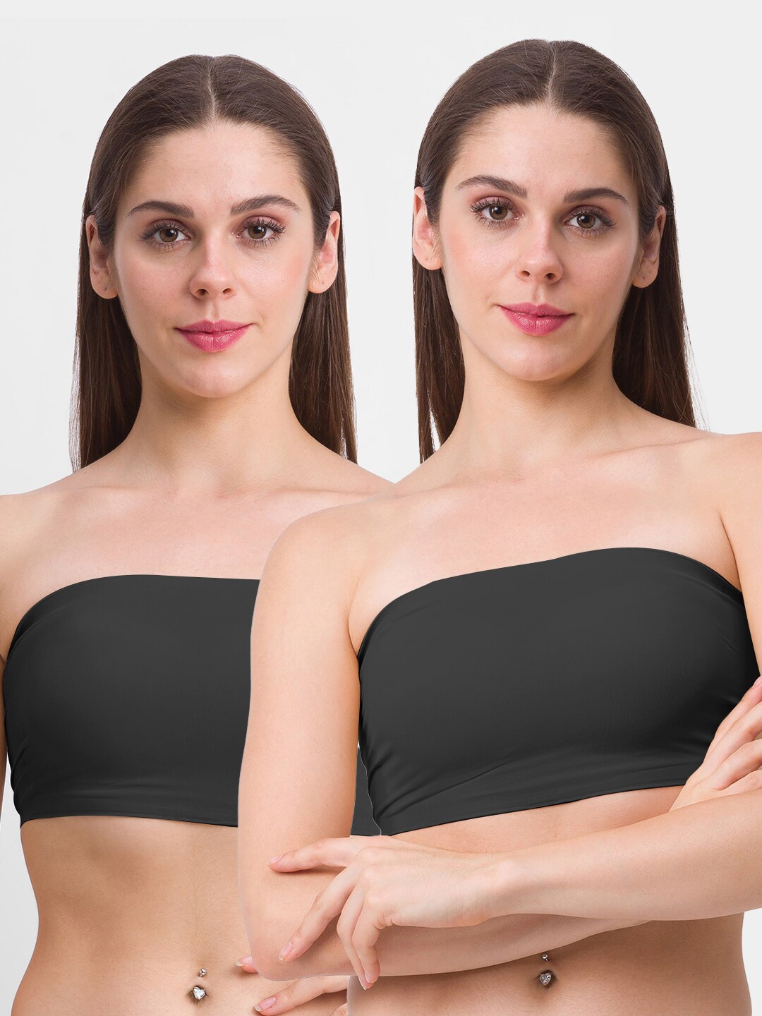 

FashionRack Pack of 2 Black Lightly Padded Bandeau Bra