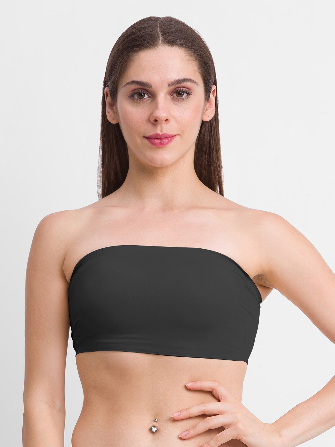 

FashionRack Black Bandeau Lightly Padded Training Or Gym Tube Bra