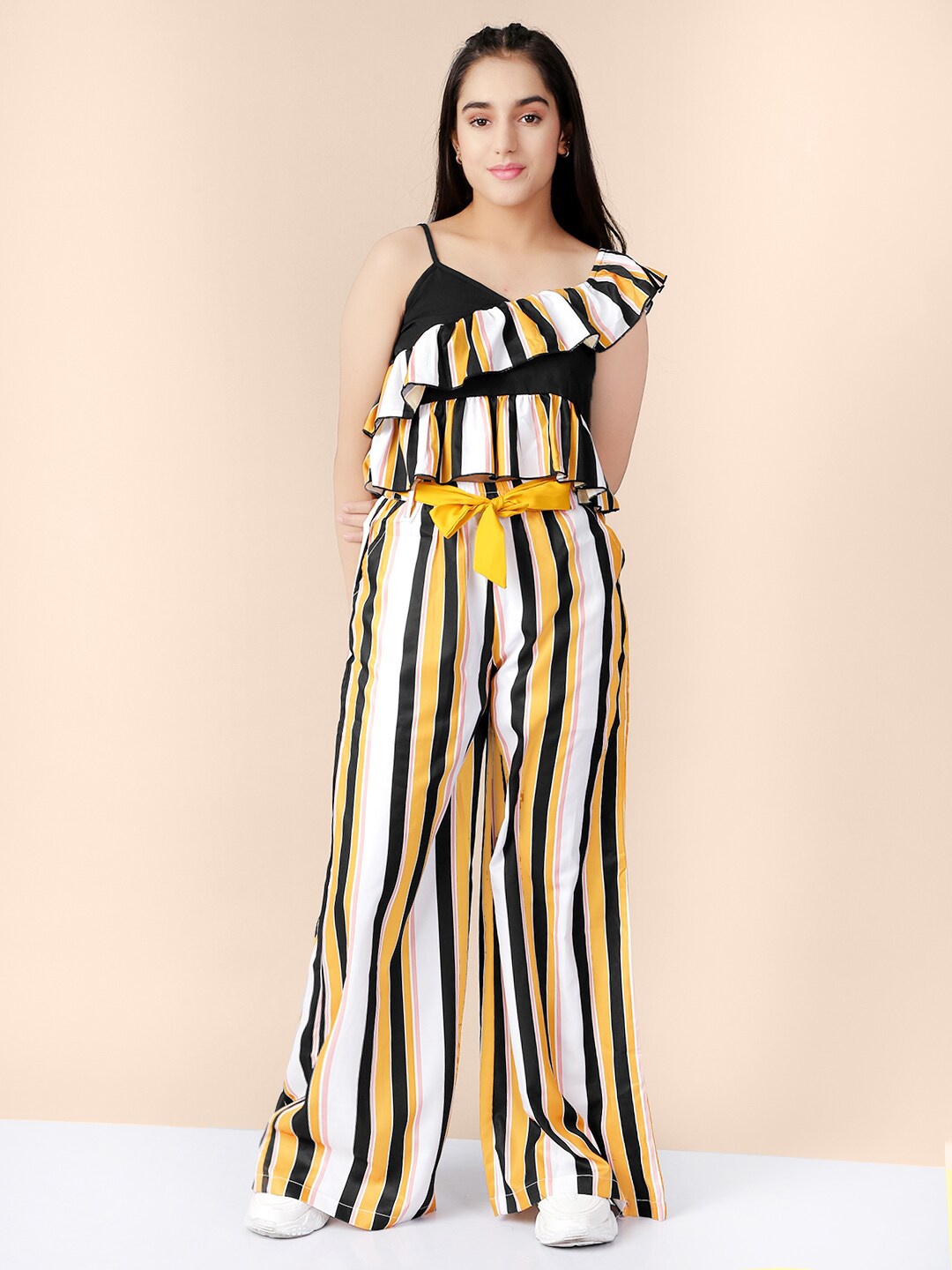

Naughty Ninos Girls Black & White Striped Top with Palazzos