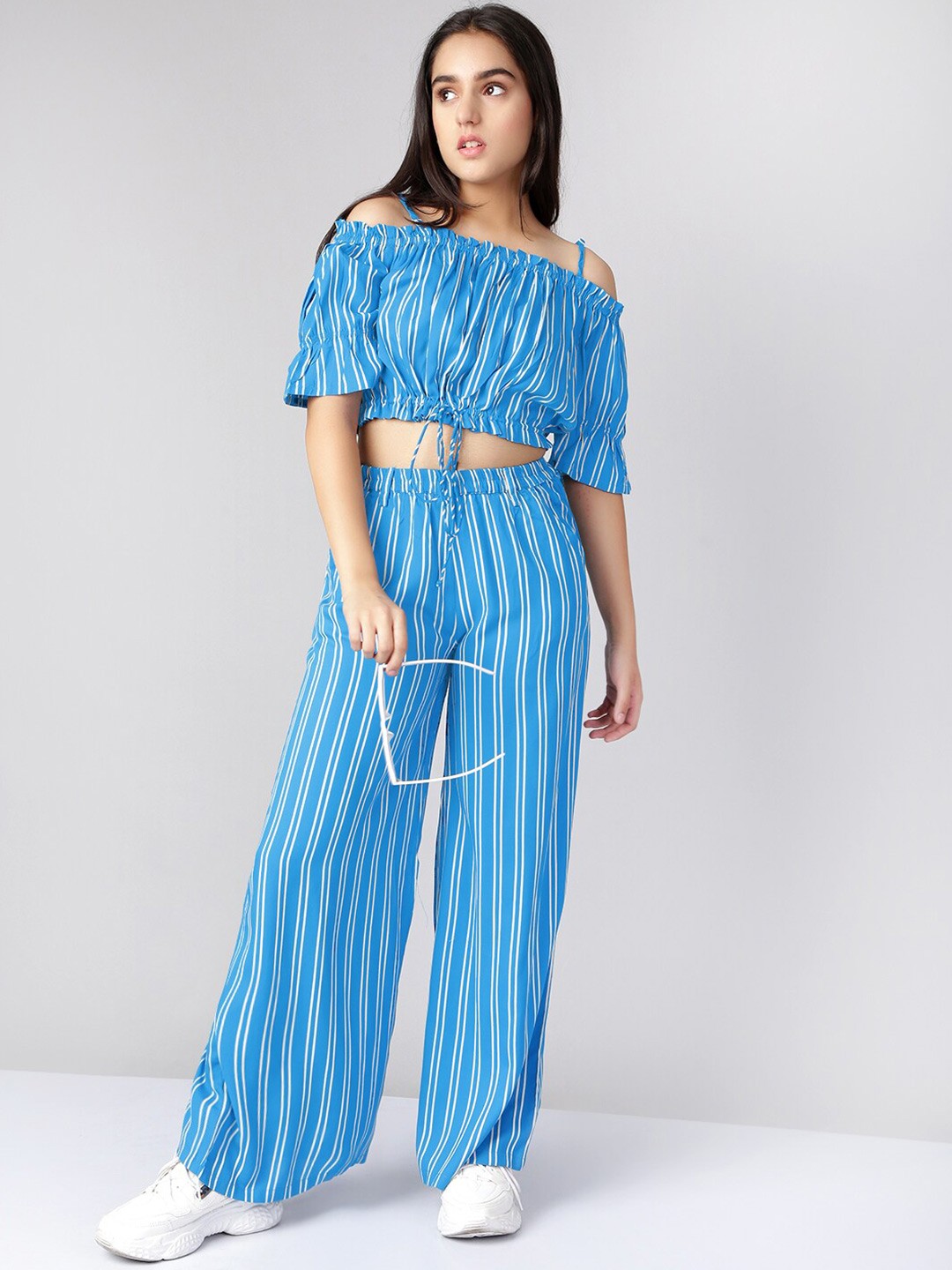 

Naughty Ninos Girls Blue & White Striped Top with Palazzos