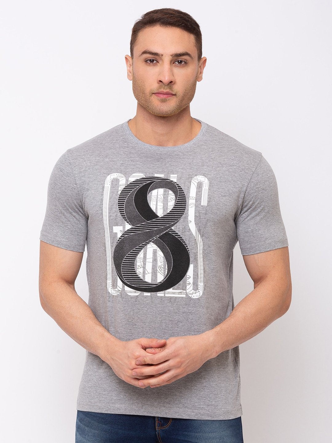 

Status Quo Men Grey Printed T-shirt