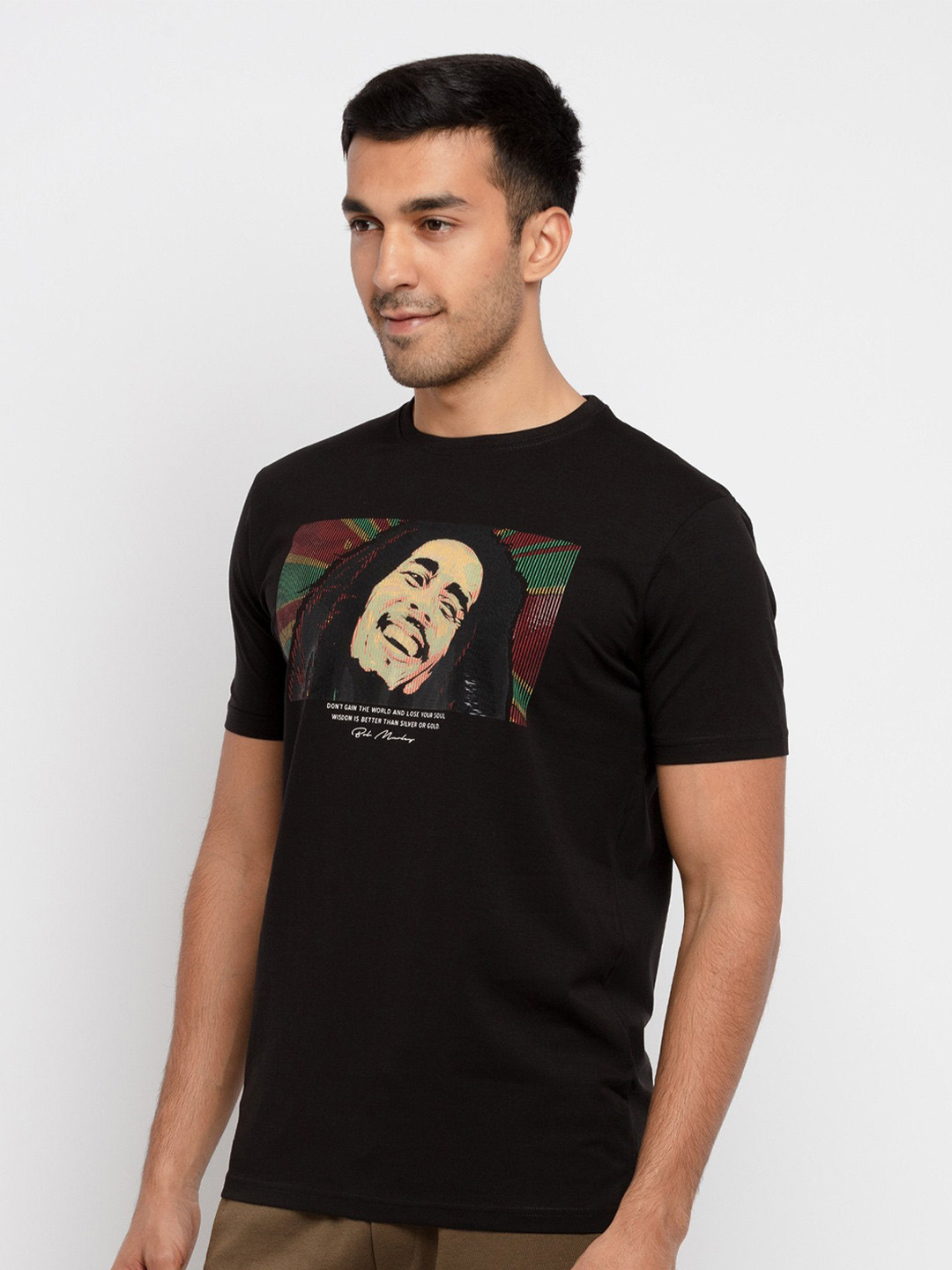 

Status Quo Men Black Printed T-shirt