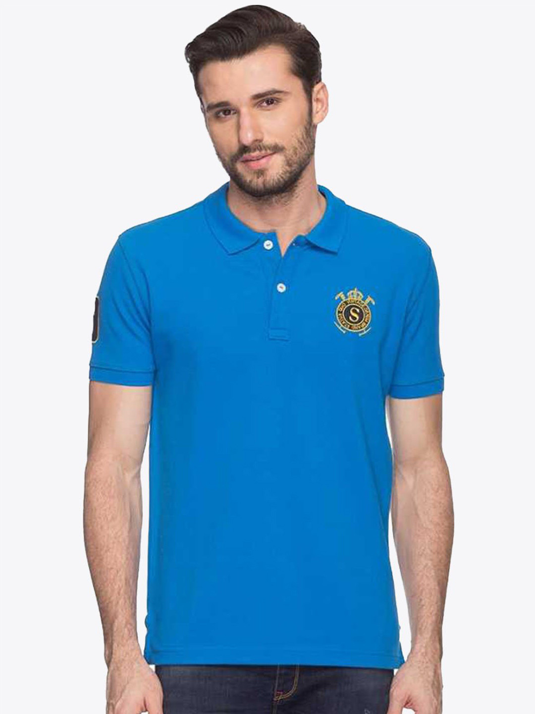 

Status Quo Men Blue Polo Collar T-shirt