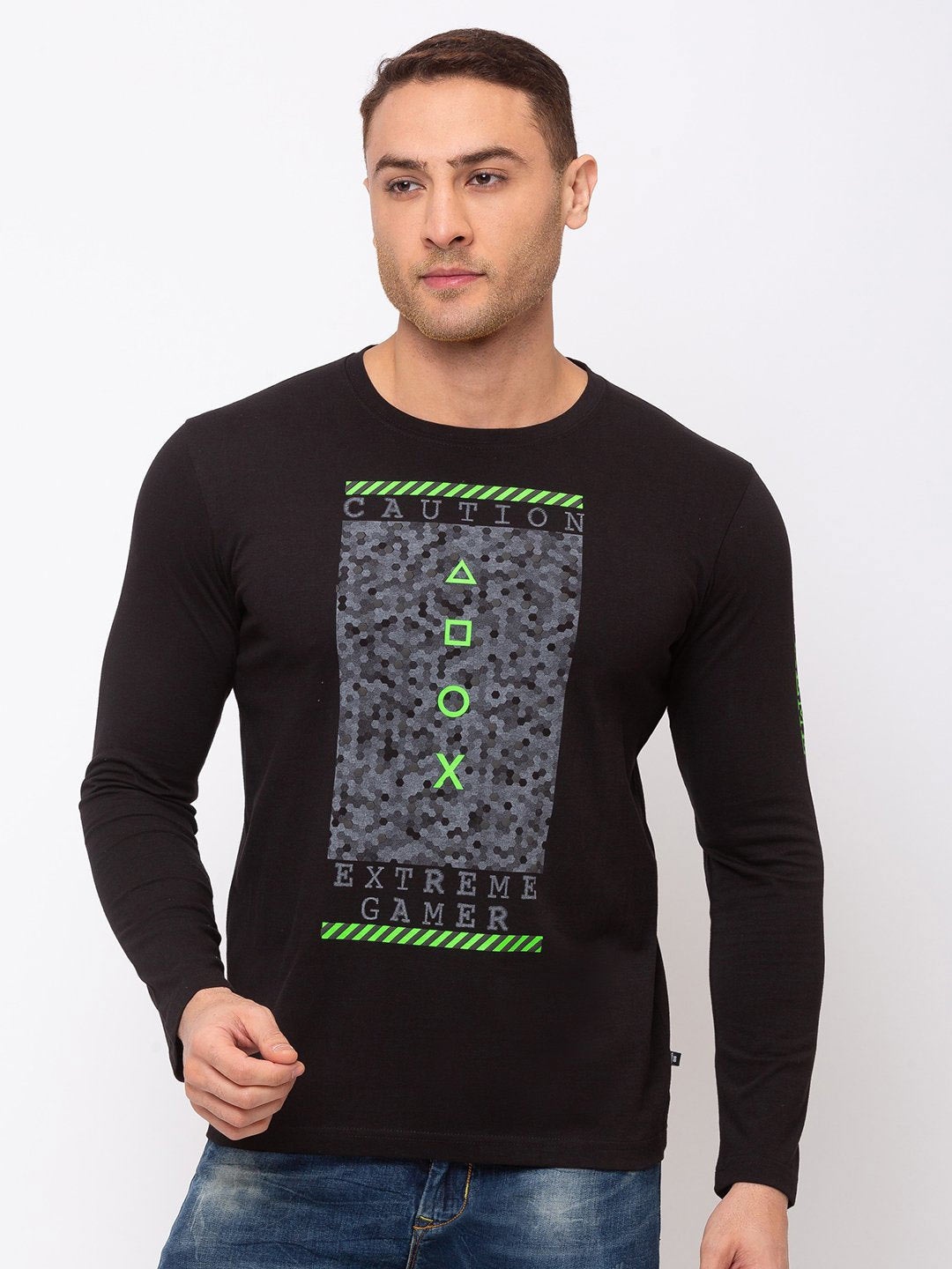 

Status Quo Men Black & Grey Printed T-shirt