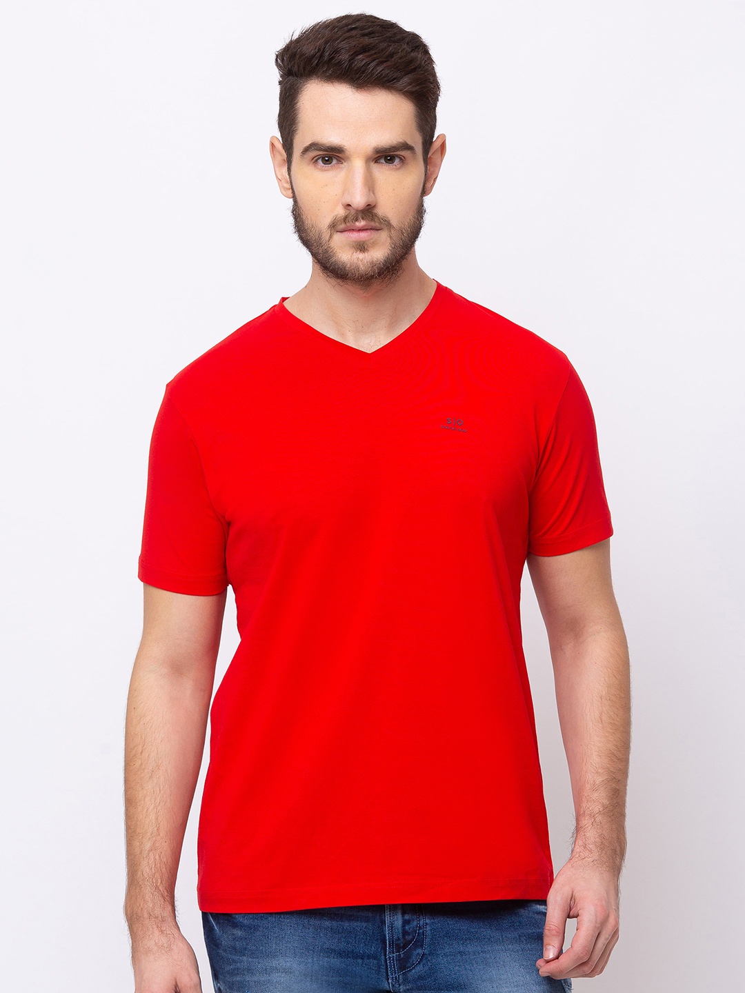 

Status Quo Men Red V-Neck T-shirt
