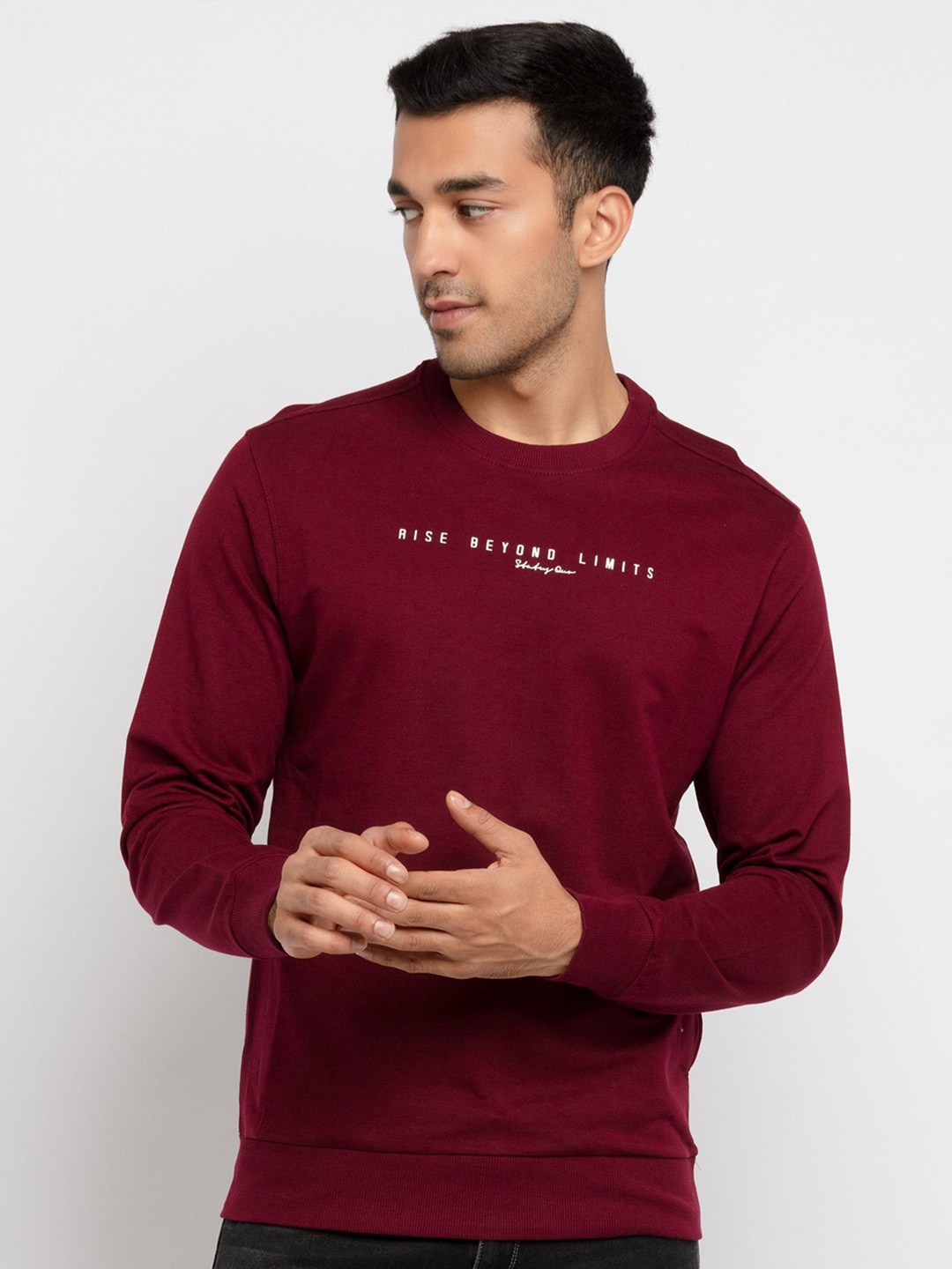 

Status Quo Men Maroon Typography T-shirt