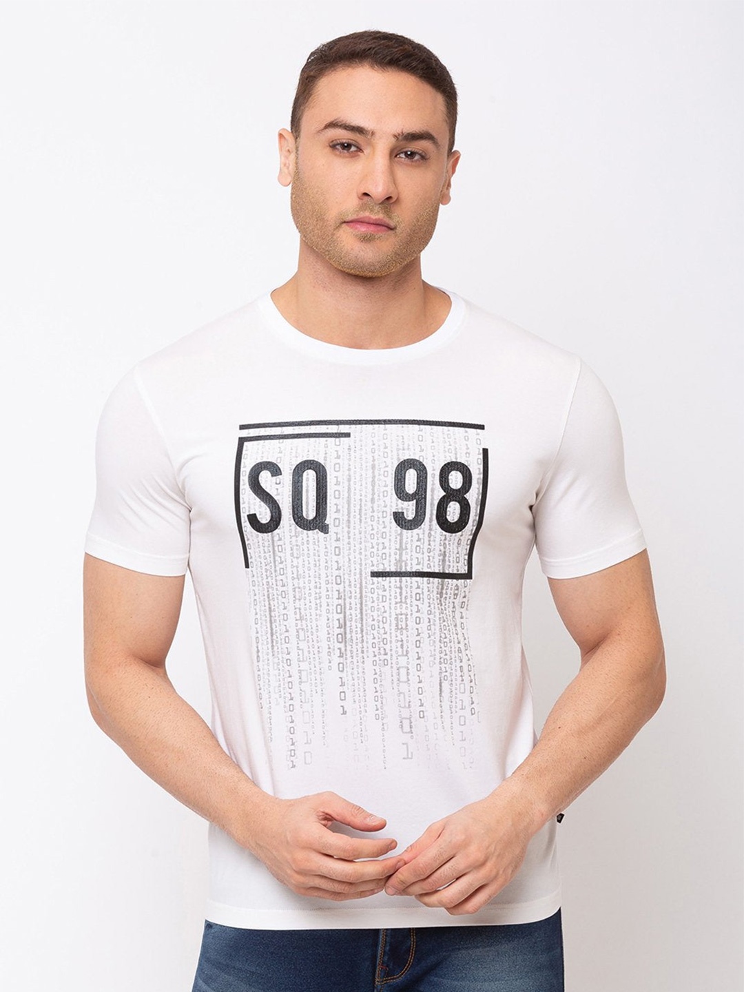 

Status Quo Men White Printed T-shirt