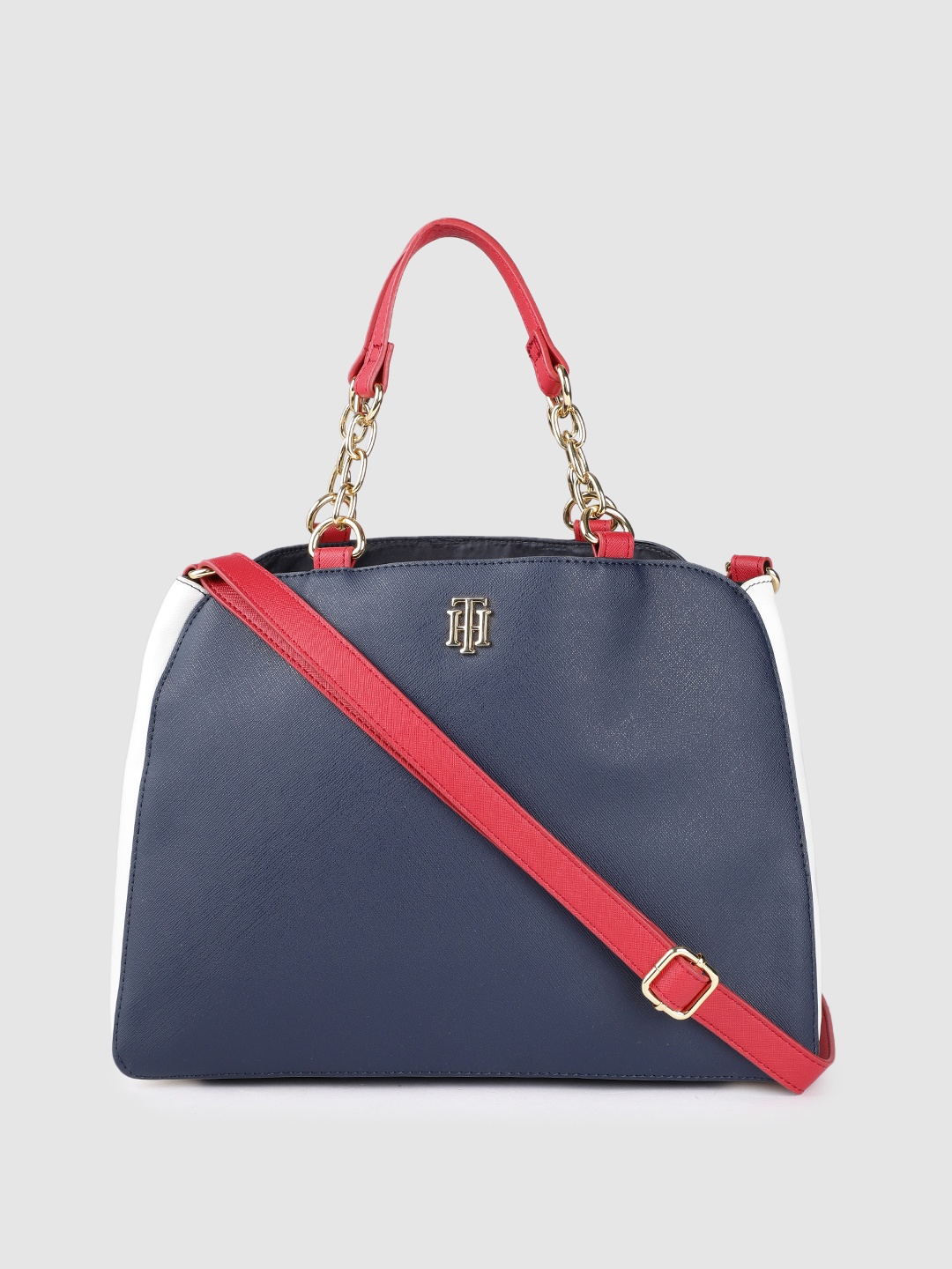 

Tommy Hilfiger Blue PU Structured Handheld Bag