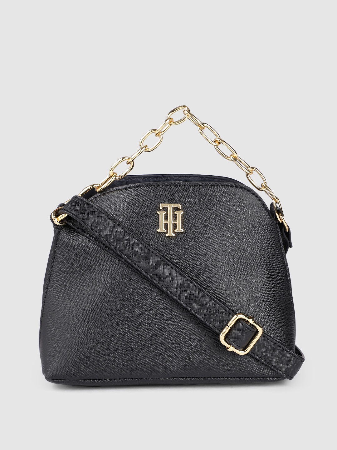 

Tommy Hilfiger Black PU Structured Sling Bag