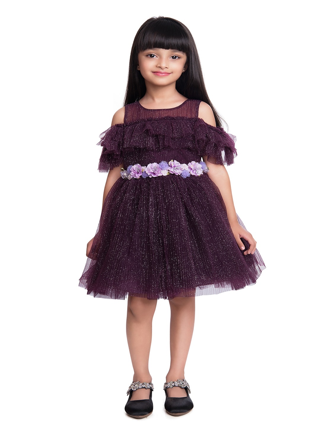 

BETTY Burgundy Net Dress