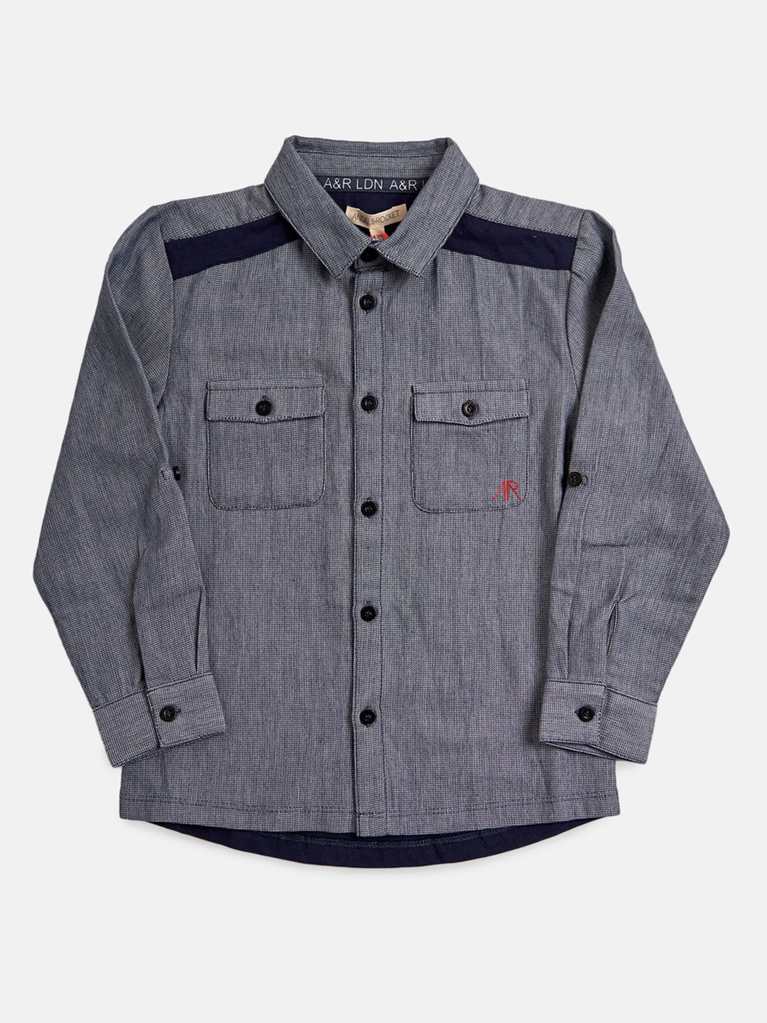 

Angel & Rocket Boys Grey Classic Casual Shirt