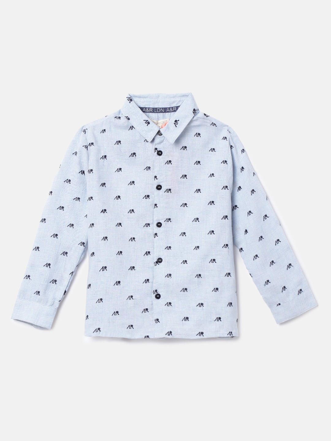 

Angel & Rocket Boys Blue Classic Printed Casual Shirt