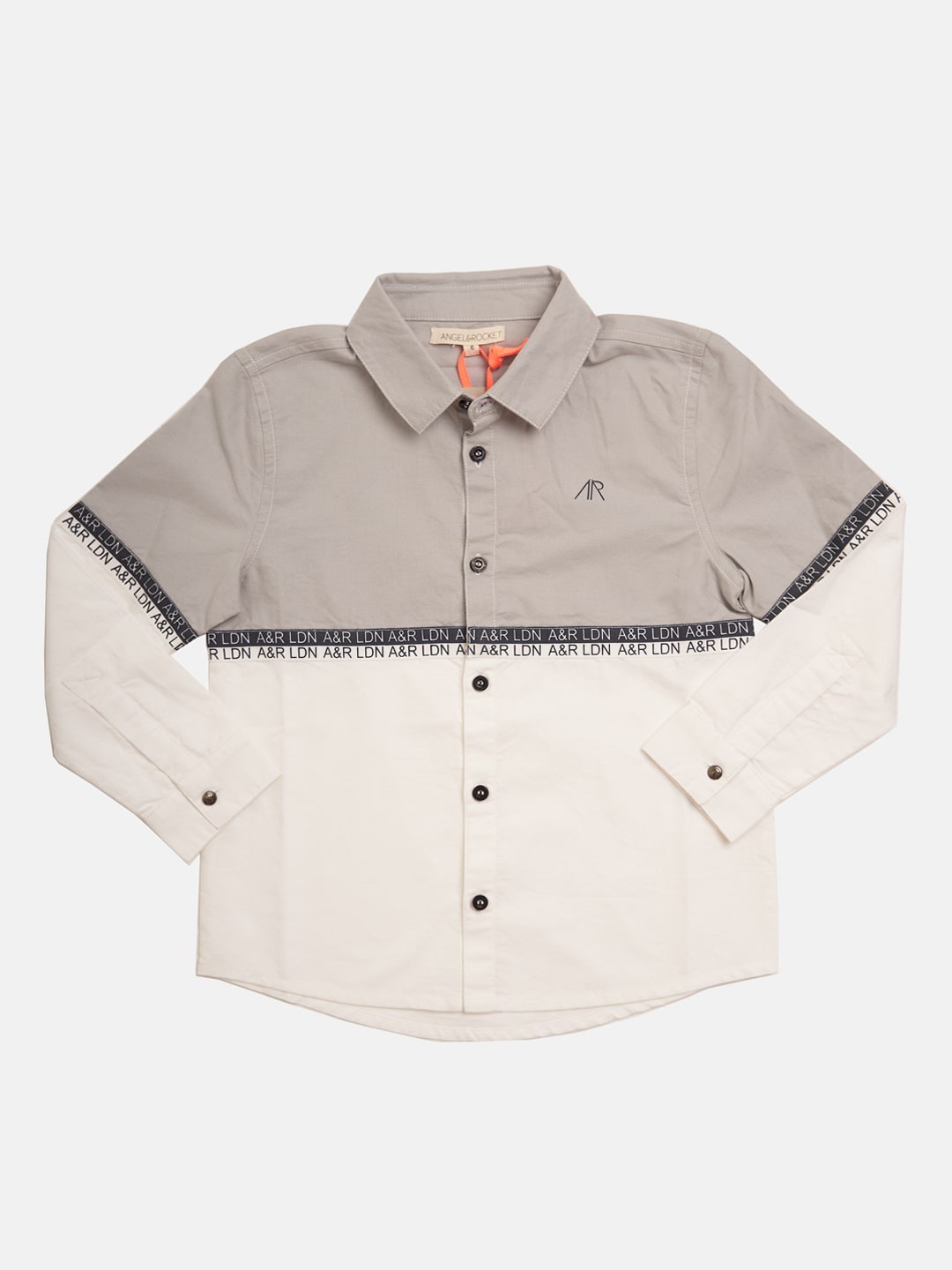 

Angel & Rocket Boys Grey Classic Colourblocked Casual Shirt