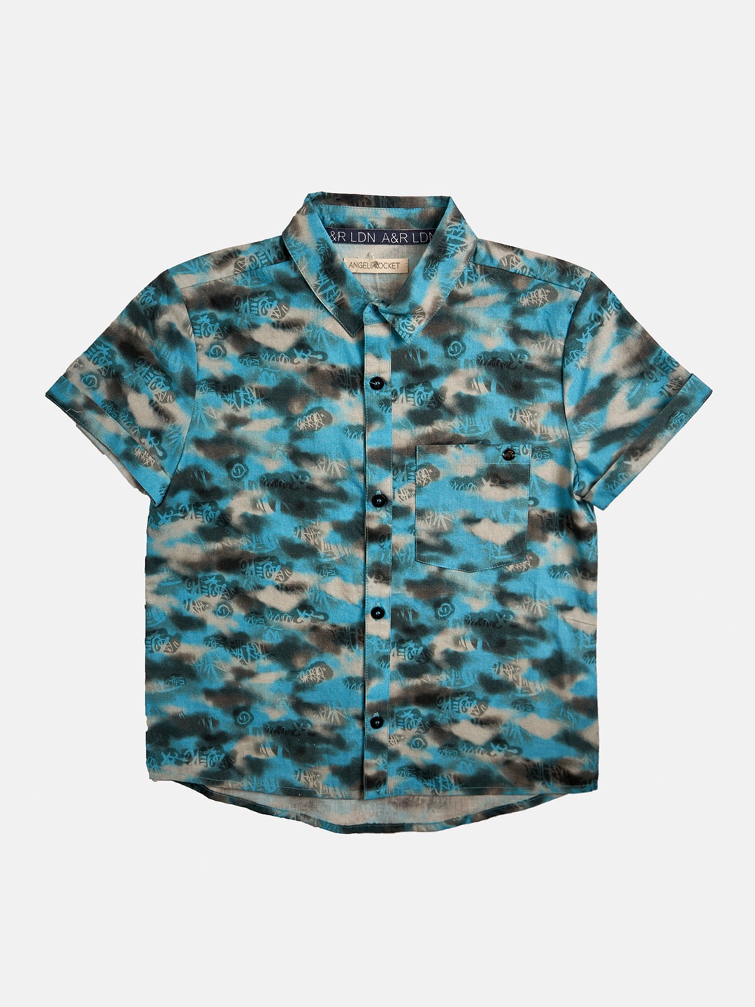 

Angel & Rocket Boys Blue Classic Printed Casual Shirt