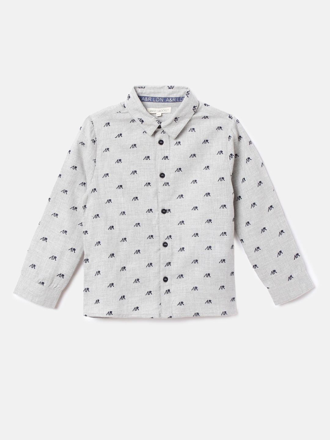 

Angel & Rocket Boys Grey Embroidered Classic Casual Shirt