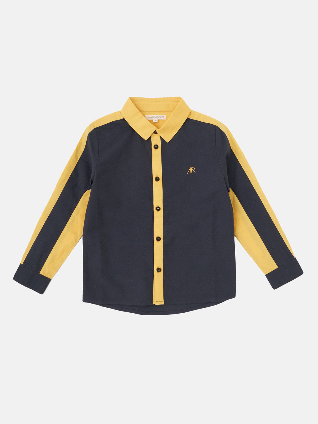 

Angel & Rocket Boys Navy Blue Classic Colourblocked Casual Shirt