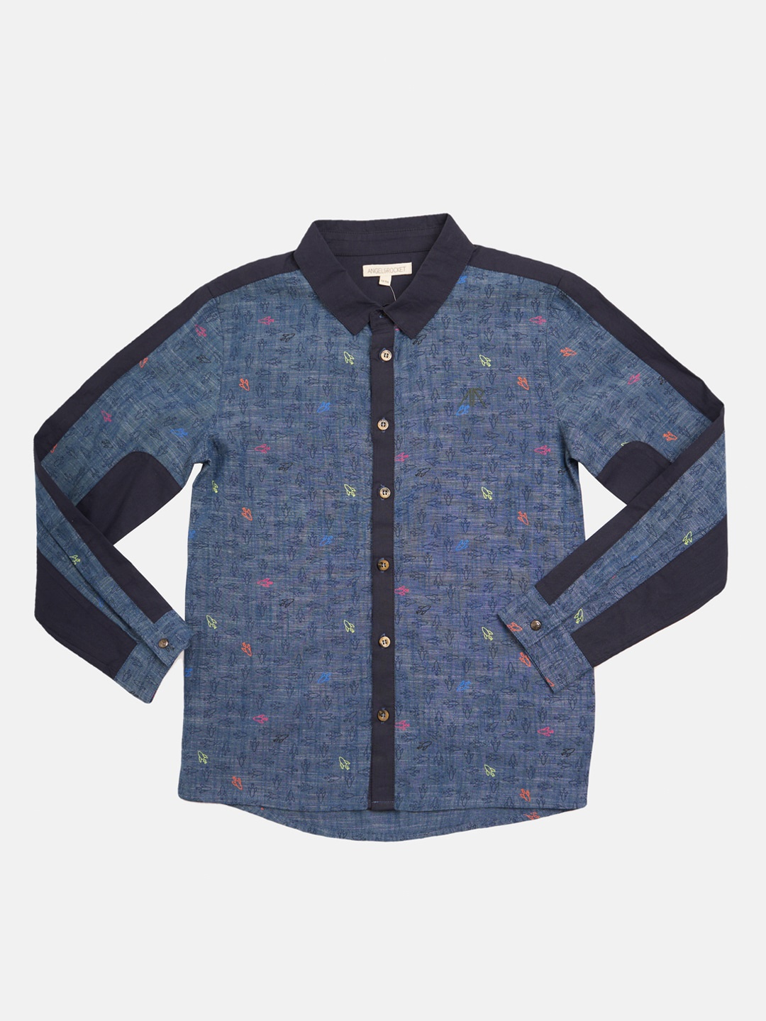 

Angel & Rocket Boys Blue Classic Printed Casual Shirt