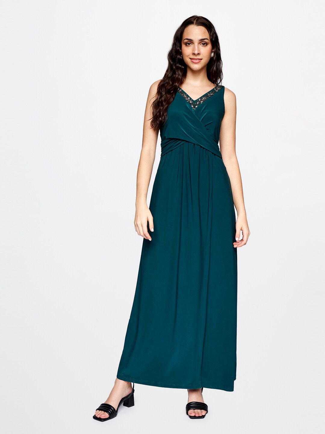 

AND Green Chiffon Maxi Dress