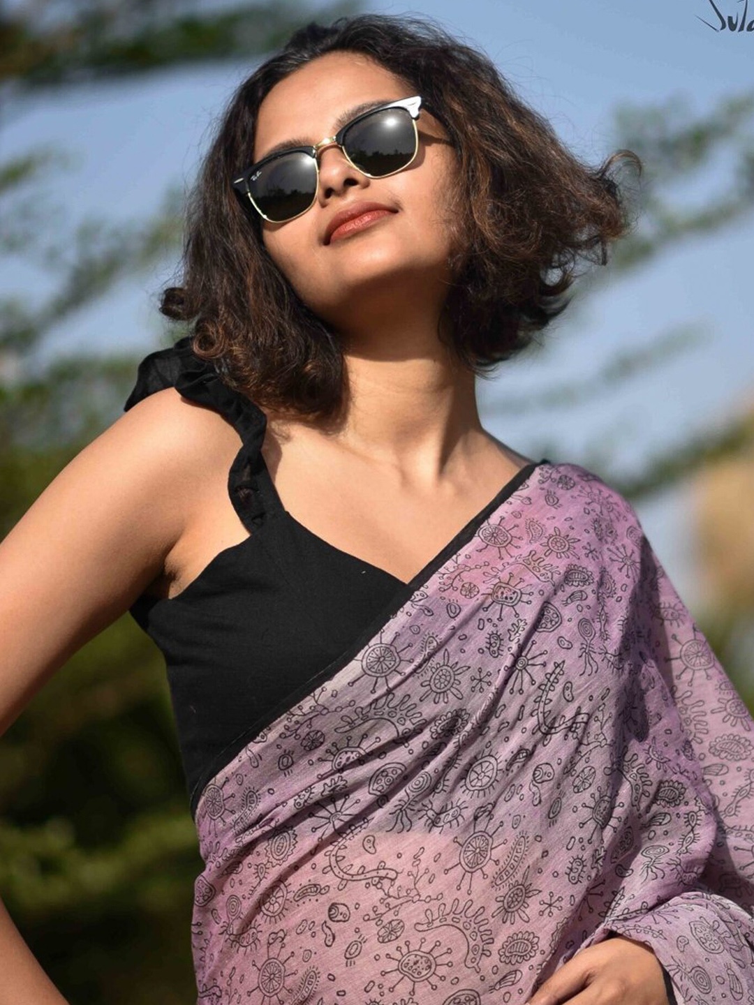

Suta Women Black Solid Cotton Saree Blouse