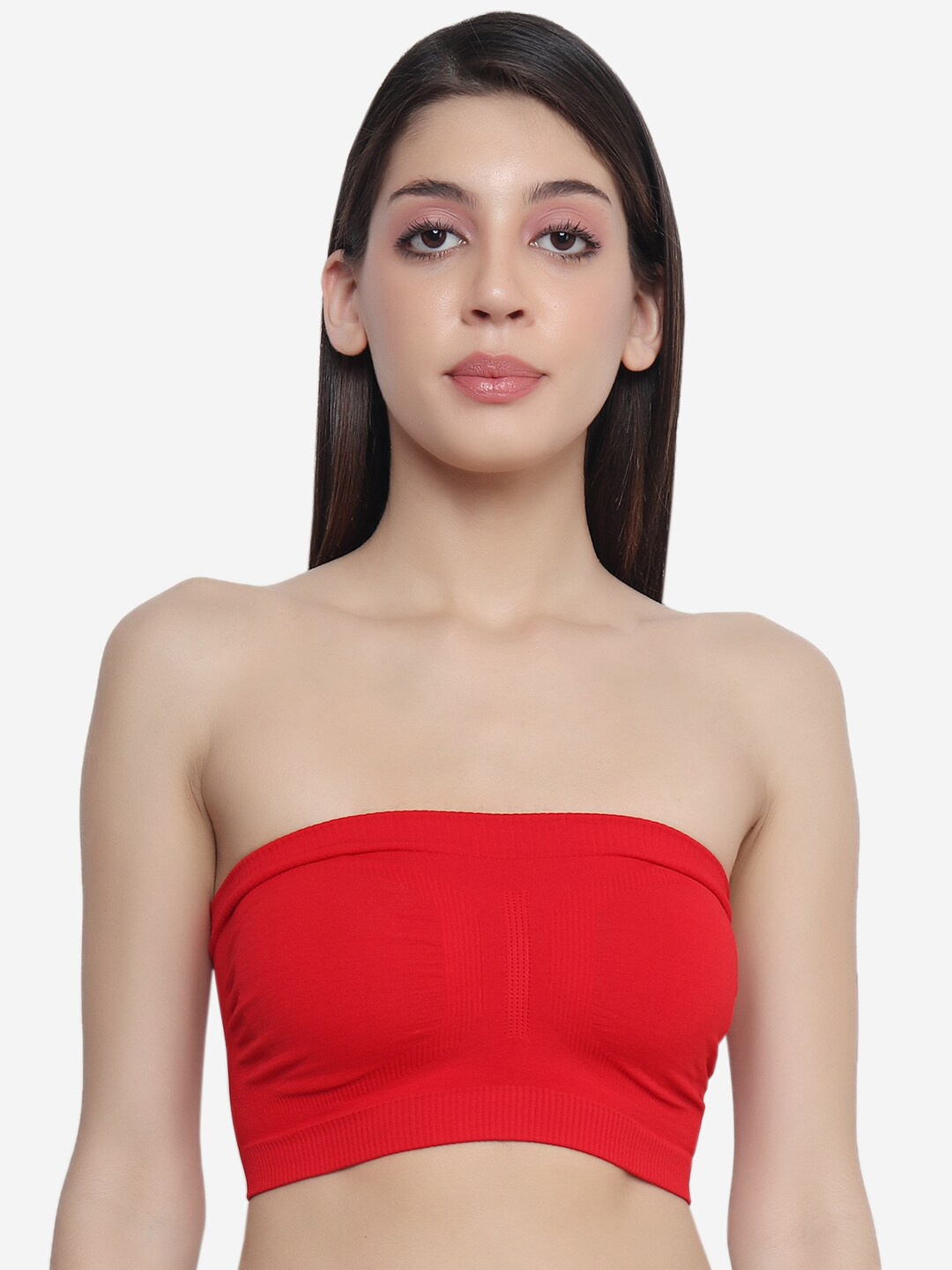 

Beau Design Red Bandeau Bra
