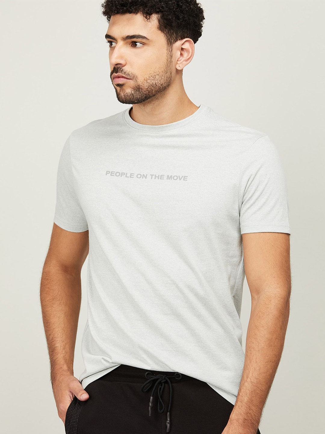 

Kappa Men Grey Typography Slim Fit T-shirt