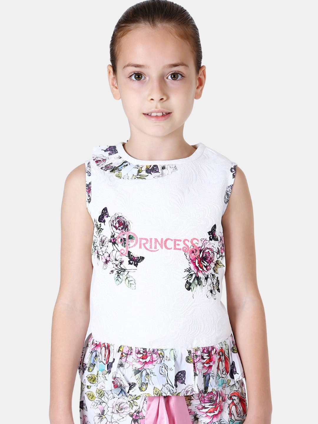 

One Friday Off White Floral Print Top