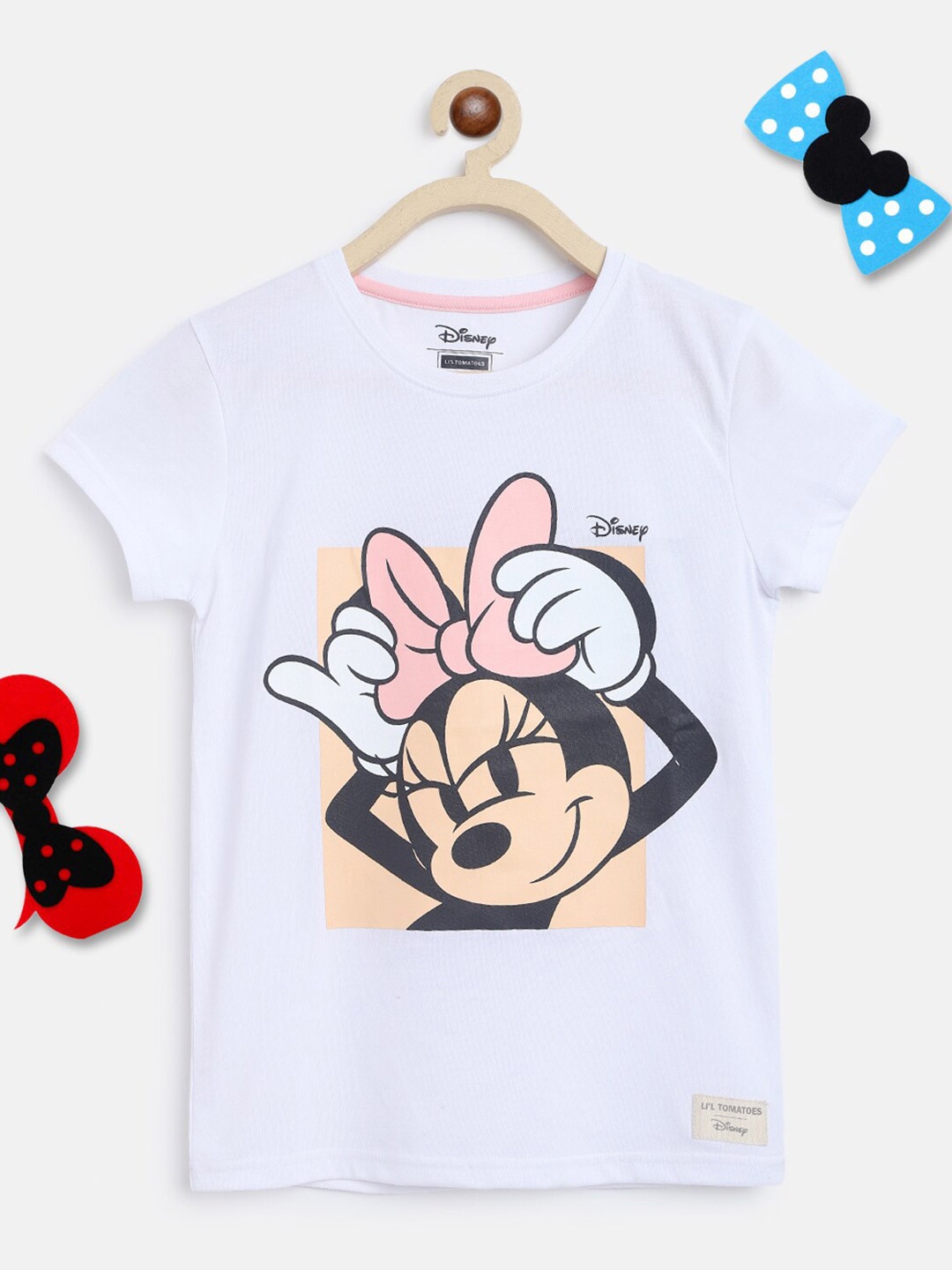 

Lil Tomatoes Girls White Minnie Mouse Print Top