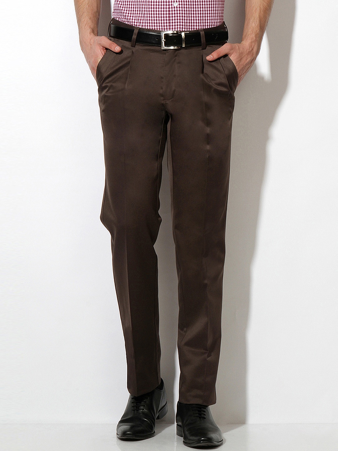 

Van Heusen Men Brown Formal Trousers