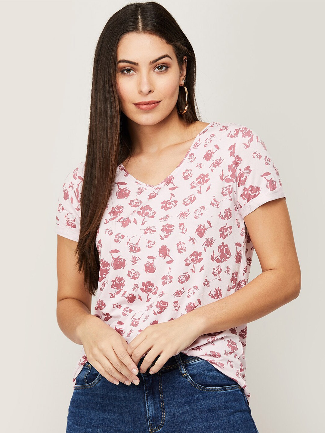 

Fame Forever by Lifestyle Pink Floral Printed Top