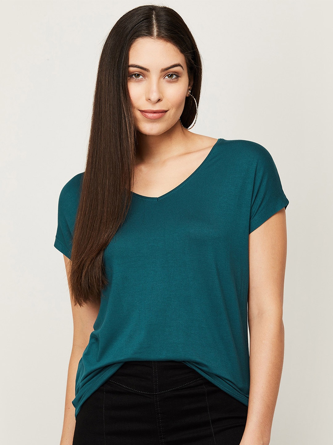 

Fame Forever by Lifestyle Green Viscose Rayon Top