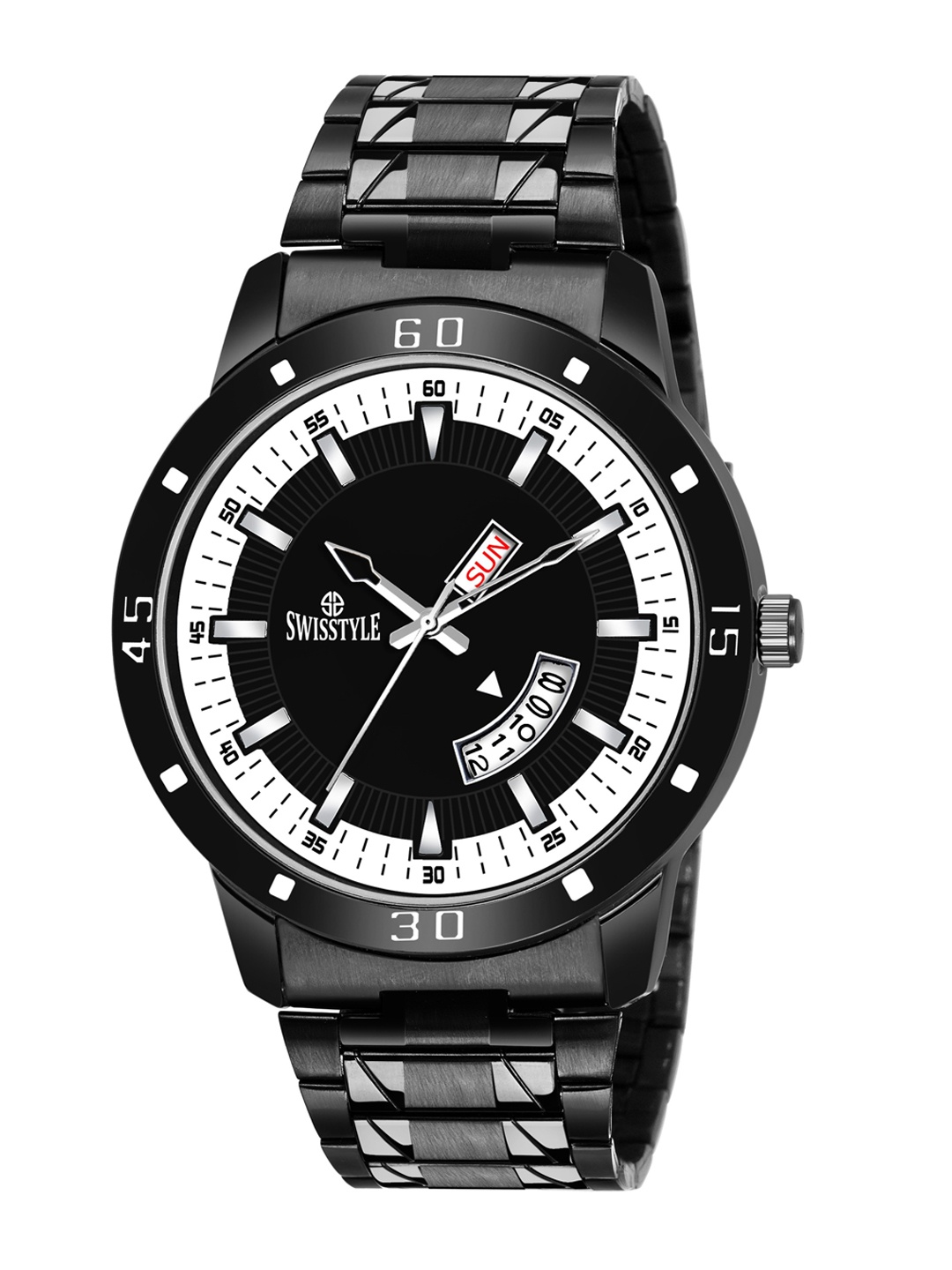 

SWISSTYLE Men Black Dial & Textured Straps Analogue Wrist Watch SS-GR6633-BLK-BLK