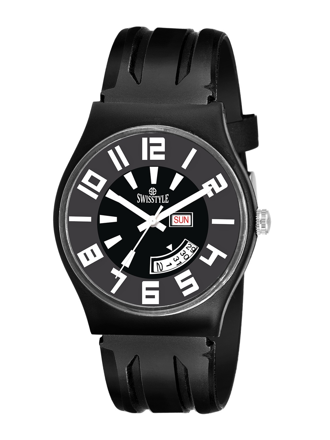 SWISSTYLE Men Black Brass Dial & Black Straps Analogue Multi Function Watch