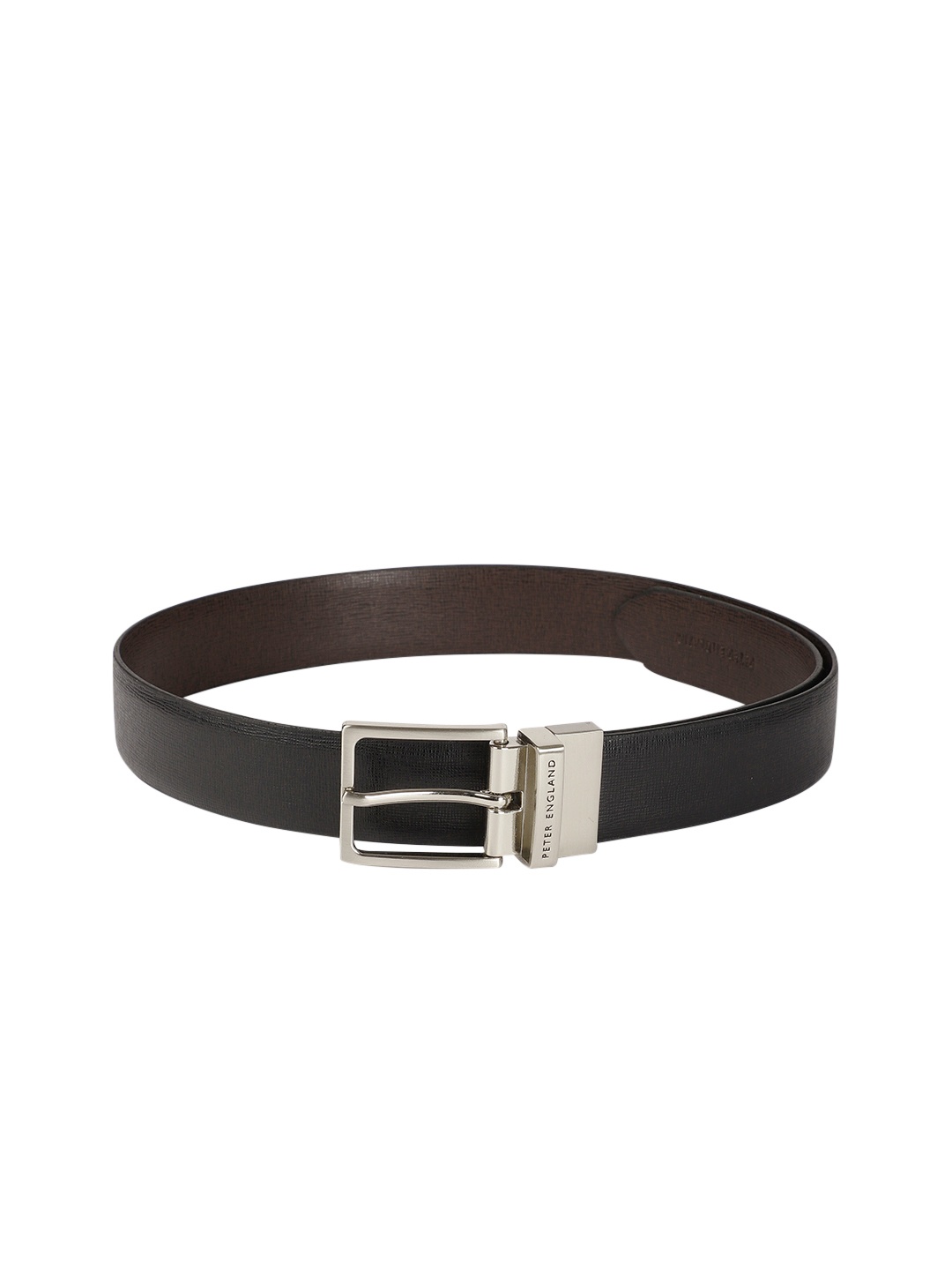 

Peter England Men Black and Brown Textured Leather Reversible Formal Belt