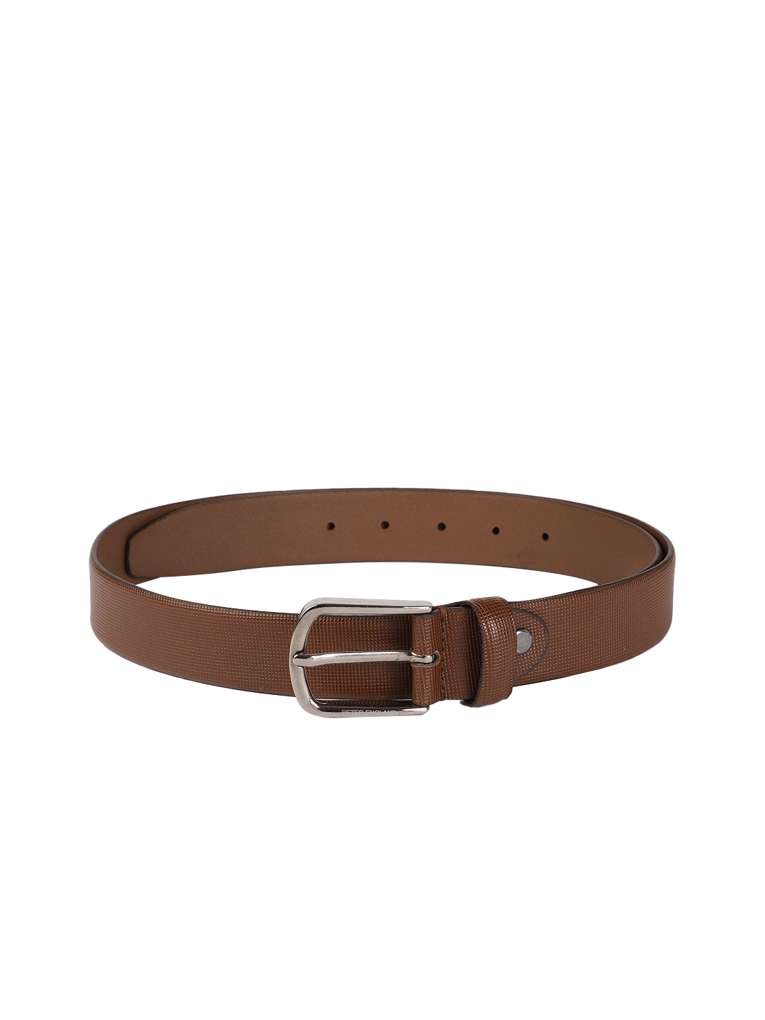 

Peter England Men Brown Textured Leather Formal Belt